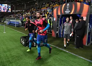 FC BATE Borisov V Arsenal 2017-18 Prints: Arsenal Stars Olivier Giroud and Theo Walcott Before UEFA Europa League Clash vs