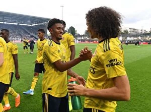 Images Dated 31st July 2019: Arsenal Stars Reiss Nelson and Matteo Guendouzi Before Angers Friendly
