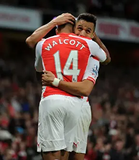 Arsenal V Burnley 2014/15 Prints: Arsenal Stars: Sanchez and Walcott's Unforgettable Goal Celebration vs
