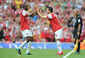 Arsenal V Blackpool 2010-11 Prints: Arsenal substitute Cesc Fabregas replaces Abou Diaby. Arsenal 6: 0 Blackpool