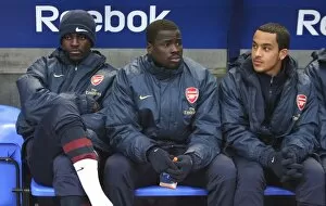 Images Dated 31st March 2008: Arsenal substitutes Emmanuel Adebayor