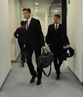 Arsenal V Southampton 2013-14 Prints: Arsenal: Szczesny and Ramsey in the Changing Room before Arsenal v Southampton (2013-14)