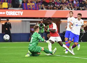 Arsenal Takes the Lead: Bukayo Saka Scores First Goal Against FC Barcelona in 2023 Pre-Season Friendly