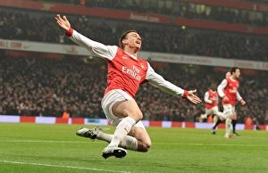 Images Dated 1st February 2011: Arsenal Takes the Lead: Koscielny's Game-Winning Goal (2-1)
