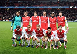 Arsenal v Partizan Belgrade 2010-11 Collection: The Arsenal team. Arsenal 3: 1 Partizan Belgrade, UEFA Champions League