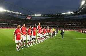 The Arsenal team line up befor the match