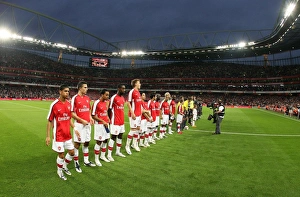 Arsenal V FC Twente 2008-09 Prints: The Arsenal team line up befor the match