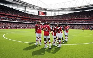 Images Dated 16th August 2008: The Arsenal team line up before the match