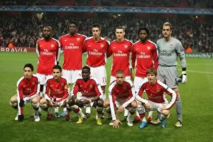 Arsenal v AZ Alkmaar 2009-10 Collection: The Arsenal team line up before the match
