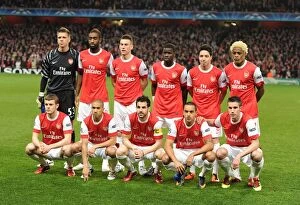 Images Dated 16th February 2011: The Arsenal team line up before the match. Arsenal 2: 1 Barcelona, UEFA Champions League
