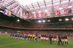 The Team Collection: The Arsenal team line up before the match. Arsenal 2: 1 Porto