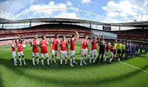 Arsenal V Bolton Wanderers 2010-11 Prints: The Arsenal team line up before the match. Arsenal 4: 1 Blackburn Rovers