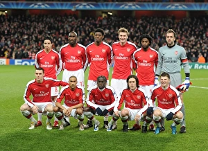 Images Dated 9th March 2010: The Arsenal team line up before the match. Arsenal 5: 0 FC Porto