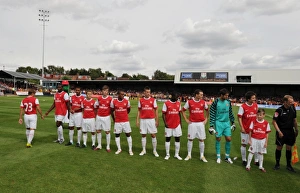 The Arsenal team line up before the match. Barnet 0: 4 Arsenal, Pre season friendly