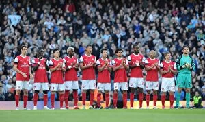 Images Dated 24th October 2010: The Arsenal team line up before the match. Manchester City 0: 3 Arsenal