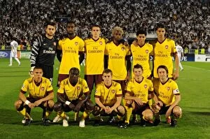 Images Dated 28th September 2010: The Arsenal team line up before the match. Partizan Belgrade 1: 3 Arsenal