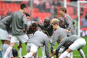 The Arsenal team before the match. Arsenal 1: 2 Birmingham City, Carling Cup Final