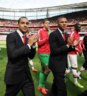 Arsenal: Theo Walcott and Kieran Gibbs Celebrate Victory over West Bromwich Albion (2013-14)