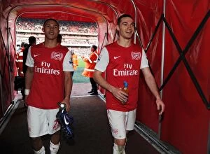Images Dated 26th February 2012: Arsenal and Tottenhotspur: Tunnel Tensions after the North London Derby, 2011-12