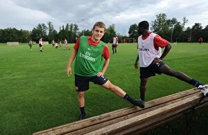 Images Dated 26th July 2010: Arsenal Training: Jack Wilshere and Emmanuel Frimpong at Bad Waltersdorf, 2010