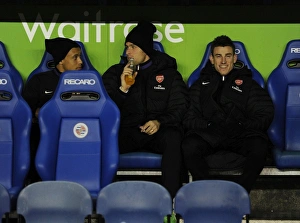Reading V Arsenal 2012-13 Prints: Arsenal Trio: Koscielny, Giroud, Coquelin Before Reading Match (2012-13)