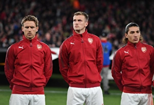 Arsenal V FC Köln 2017-18 Prints: Arsenal Trio: Monreal, Holding