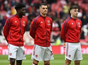Arsenal Trio: Partey, Xhaka, Tierney Pre-Match Huddle vs Brighton & Hove Albion (2020-21)