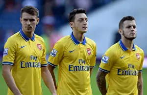 Arsenal Trio: Ramsey, Ozil, Wilshere before West Bromwich Albion Match (2013-14)
