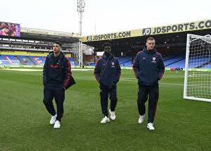Images Dated 11th January 2020: Arsenal Trio Ready: Martinelli, Saka, Leno Before Crystal Palace Clash (Premier League 2019-20)