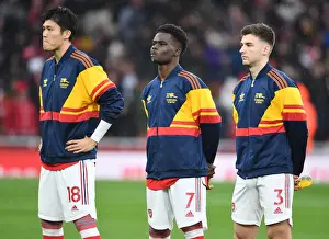 Arsenal Trio: Tierney, Saka, Tomiyasu - Pre-Match Huddle vs Southampton (Premier League 2021-22)