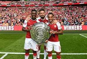 Arsenal V Chelsea - FA Community Shield 2017-18 Prints: Arsenal Trio: Welbeck, Giroud, Walcott - FA Community Shield 2017-18