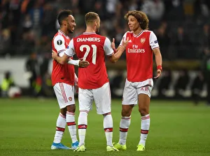 Eintracht Frankfurt V Arsenal 2019-20 Prints: Arsenal Triumph: Aubameyang, Chambers