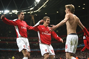 Arsenal V Dynamo Kyiv 2008-9 Prints: Arsenal Triumph: Bendtner, Van Persie