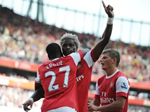 Arsenal V Bolton Wanderers 2010-11 Prints: Arsenal Triumph: Song, Eboue, and Arshavin Celebrate 3-1 Over Blackburn Rovers