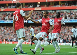 Arsenal V Udinese 2011-12 Prints: Arsenal Triumph: Walcott, Gervinho