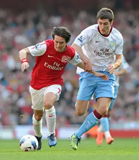 Arsenal V Aston Villa - 2011-12 Prints: Arsenal Triumphs 3-0 over Aston Villa: Rosicky's Brilliance at Emirates Stadium