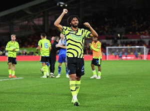 Images Dated 27th September 2023: Arsenal Triumphs in Carabao Cup: Mohamed Elneny Celebrates Victory over Brentford