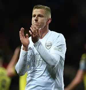Oxford United V Arsenal - FA Cup 2023 Prints: Arsenal Triumphs in FA Cup: Zinchenko's Victory Celebration vs. Oxford United