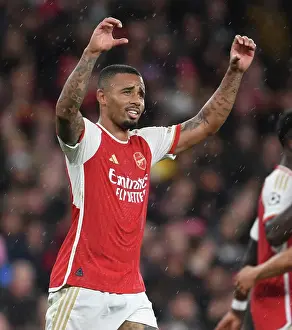Arsenal V PSV Eindhoven 2023-24 Prints: Arsenal Triumphs Over PSV Eindhoven: Gabriel Jesus Scores the Decisive Goal in Champions League Clash
