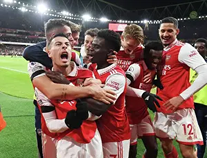 Arsenal V West Ham United 2022-23 Prints: Arsenal United: Martinelli's Goal Ignites Unforgettable Team Celebration vs