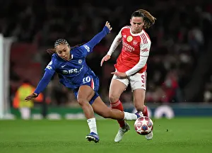 Arsenal Women V Chelsea Women - Champ Lge 2026 Prints: Arsenal v Chelsea - UEFA Women's Champions League 2025/26 Quarter-finals First Leg Arsenal v Chelsea - UEFA