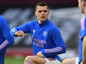 Arsenal v Manchester City: Granit Xhaka Prepares for Premier League Clash Amidst Empty Emirates Stadium (February 2021)