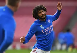 Arsenal V Manchester City 2020-21 Prints: Arsenal v Manchester City: Elneny Warms Up Ahead of Empty Emirates Stadium Clash (2021)