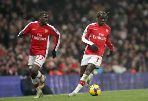 Arsenal V Bolton Wanderers 2008-09 Prints: Arsenal Victory: Sagna and Eboue Celebrate 1:0 Win Over Bolton Wanderers