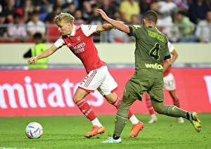 Arsenal vs AC Milan: Battle in Dubai, 2022-23 - Arsenal's Matt Smith Takes on Ismael Bennacer