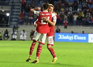 Arsenal vs AC Milan: Martin Odegaard and Fabio Vieira Celebrate Goal at Dubai Super Cup