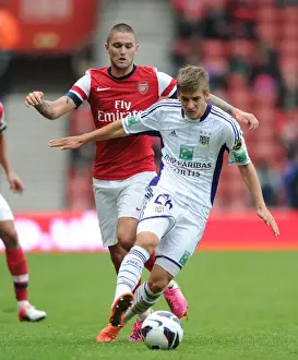 Arsenal V Anderlecht 2012-13 - Pre Season Prints: Arsenal vs. Anderlecht: Henri Lansbury Tackles Dennis Praet in the 2012-13 Pre-Season Clash