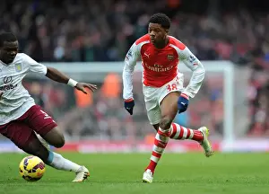 Arsenal V Aston Villa 2014-15 Prints: Arsenal vs Aston Villa: Chuba Akpom in Action at the Emirates Stadium