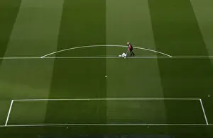 Arsenal V Aston Villa 2021-22 Prints: Arsenal vs Aston Villa: Pre-Match Pitch Preparation at Emirates Stadium (2021-22)