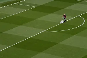 Arsenal V Aston Villa 2021-22 Prints: Arsenal vs Aston Villa: Pre-Match Pitch Preparation at Emirates Stadium (2021-22)